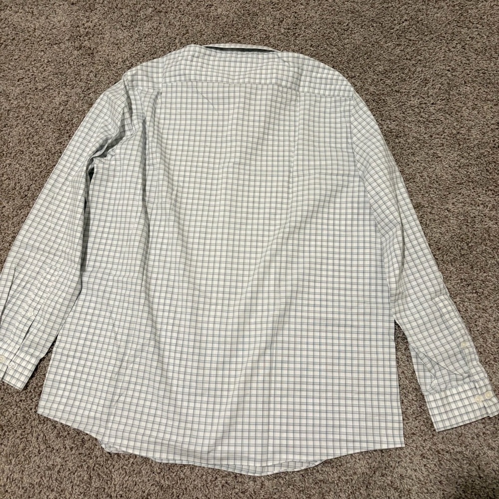 Michael Kors Men's Checkered Button Down Shirt - White and Gray - Picture 2 of 3